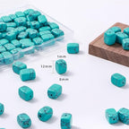 Natural Large Blue Turquoise Cube Stone Beads 8x11mm 38cm/str Loose Semi Gemstone Stone Square Beads for Making Bracelets Necklace - color: Blue Turquoise