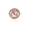 OM Yoga Connector Charm,Micro Pave CZ Stone Necklace Pendant,DIY Bracelet Jewelry Findings 22x17mm 10Pcs (Rosegold) - color: RoseGold