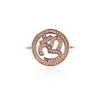 OM Yoga Connector Charm,Micro Pave CZ Stone Necklace Pendant,DIY Bracelet Jewelry Findings 22x17mm 10Pcs (Rosegold) - color: RoseGold