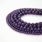 100Pcs Natural Stone Beads 6mm Amethyst Round Gemstone Loose Beads with Elastic Bracelet String for Bracelets Necklace Jewelry Making - color: Amethyst, size: 6mm