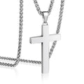 P. BLAKE Stainless Steel Cross Pendant Necklace for Men Boys, Christian Cross Pendant with 16-24 Inches Chain Cross Necklace Jewelry Gifts - size: 22 inches, style: Silver Pendant 1.7*0.9