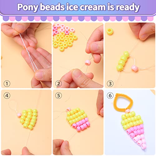 Praisebank Pony Beads, 4000pcs Pony Beads,Candy Macaron Color, Jewelry Making, Crafts, Hair Beads, Beads for Hair Braids., X-Large Pack - color: Macaron Candy