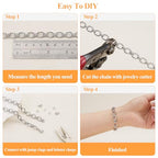 YOUBEIYEE 6.5 Feet Silver Chains Bulk Oval Link Chain Roll Chunky Stainless Steel Chain for Jewelry Making - color: Circle Silver