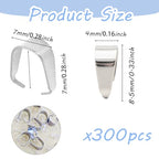 300 PCS Stainless Steel Snap On Bails, 8.5mm Pinch Clip Pendant Connector Charm Clasp for Jewelry Making, Necklace Earring Bracelet Choker Findings(Silver) - color: 300pcs-Silver