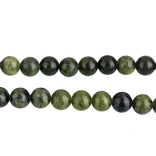 Perlin Taiwan Jade Gemstone Round Beads Taiwan Jade Polished Semi-Precious Gemstones Jewellery Beads Green Natural Stone for DIY Crafts Making Necklace Bracelet Earrings Accessories (10 mm - 12 Pcs) - size: 10mm, 12 Stück Poliert