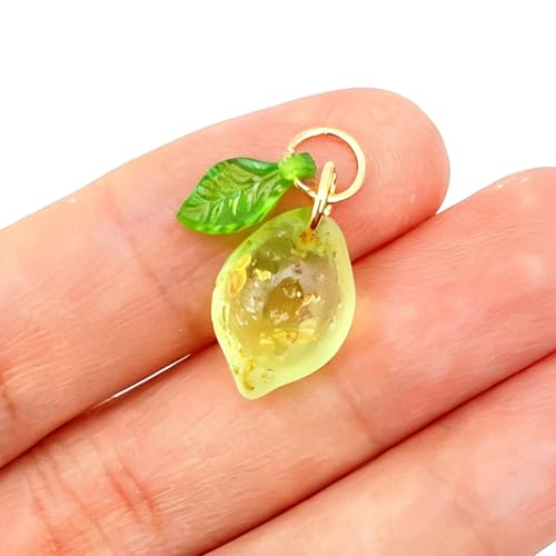 50pcs Glass Pendant Charms - Multicolor Theme Drops for Necklace Craft, Jewelry Making Supplies (Various Styles) - style: Lemon Lime