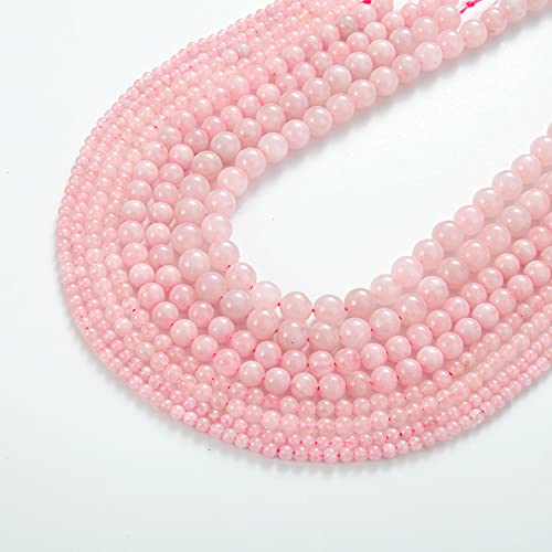 100Pcs Natural Stone Beads 6mm Rose Quartz Round Gemstone Loose Beads with Elastic Bracelet String for Bracelets Necklace Jewelry Making - color: Rose Quartz, size: 6mm