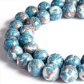 100pcs 6mm Blue Rain Flower Beads Natural Gemstone Beads Round Loose Beads for Crafting and Jewelry Making - color: Blue Rain Flower, size: 6mm