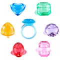 Niceup 150pcs Kids Plastic Gem Rings Bulk Toys Princess Party Favor Cupcake Topper Pinata Fillers Parade Throws Bulk Carnival Prizes Acrylic Gemstones Fake Jewel Treasure Toys Goodie Bag Fillers - style: Princess Ring (about 150pcs)