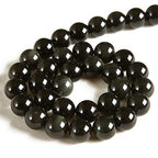60pcs 6mm Black Obsidian Beads Natural Gemstone Beads Round Loose Beads for Jewelry Making - color: Black Obsidian, size: 6mm