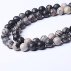 Black Clathrite Stone Beads for Jewelry Making DIY Bracelet Necklace Jewelry Making 1 Strand 15.5inch 4MM - color: Black Clathrite, size: 4MM
