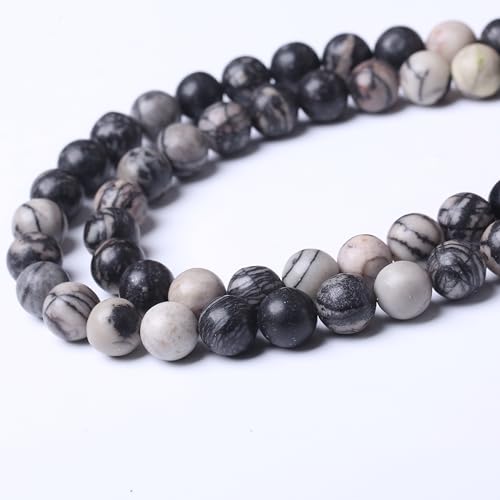 Black Clathrite Stone Beads for Jewelry Making DIY Bracelet Necklace Jewelry Making 1 Strand 15.5inch 31PCS 12MM - color: Black Clathrite, size: 12MM