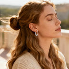 LAZA 925 Sterling Silver Hoop Earrings for Women, Sterling Silver Butterfly Hoops Colorful Flowers Hoop Huggie Earrings Hypoallergenic Jewelry Gifts for Women - color: Waterdrop Stars Earring