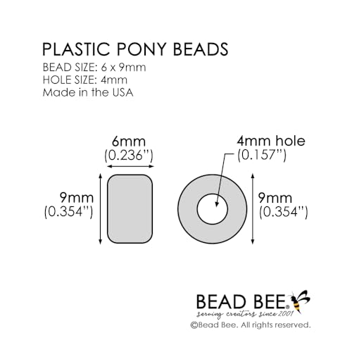 Tropical Sunset Mix Plastic Pony Beads, Made in The USA, 6 x 9mm, 700 Beads, Bulk Large Hole Beads for Jewelry Making, Banners, Concert Festival Bracelets, Necklaces, Art & Fashion