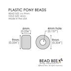 Tropical Sunset Mix Plastic Pony Beads, Made in The USA, 6 x 9mm, 700 Beads, Bulk Large Hole Beads for Jewelry Making, Banners, Concert Festival Bracelets, Necklaces, Art & Fashion