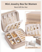 VLANDO Bridesmaid Proposal Gifts - Travel Jewelry Case, Small Travel Jewelry Organizer Box for Girls Women - Toffee - color: Toffee