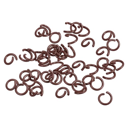 uxcell Open Jump Rings, 8mm Colorful O-Ring Connectors for DIY Crafts Jewelry Making, Carbon Steel, Coffee, 200Pcs - color: Coffee, size: 8mm