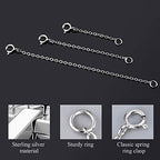Neckalce Extenders White Gold Plated 925 Sterling Silver Chian Extension Necklace Bracelet Anklet Extenders Jewelry for Crfat（1 2 3 inch） - color: A-White Gold（1 2 3 inch）