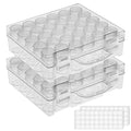 Bead Organizer, Bead Containers, 30 Grids Diamond Painting Storage Containers Clear Bead Organization Diamond Painting Accessories Small Storage Container for Beads Seeds Glitter Rhinestones (2 Pack) - size: The outer box: 16 x 14 x 5.3cm (2 Pack)