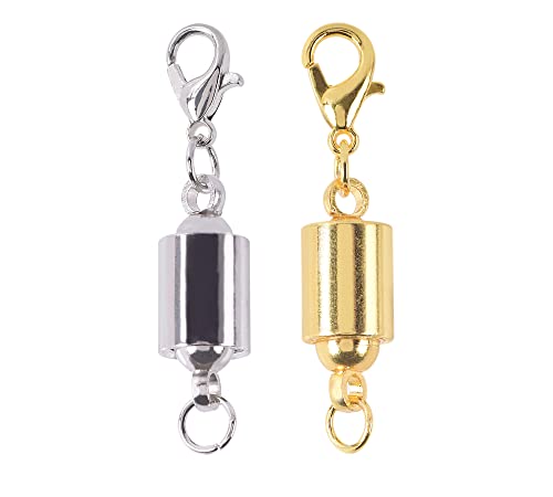 KONMAY 10 Sets Mixed Screw-in Magnetic Necklace Clasps, Safety Magnetic Converter Clasps for Jewelry Making - color: Mixed