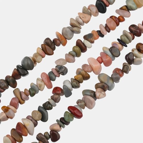 400pcs Natural Chip Stone Beads for Jewelry Making Alashan Agate 5-8mm Irregular Gemstones Healing Crystal Loose Rocks Bead Hole Drilled for Ring Earrings Necklace Bracelet Making DIY Art Crafts - color: Alashan agate(2 Strands-62")