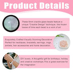 8mm Crackle Glass Beads for Jewelry Making, 700Pcs Round Crystal Beads for Bracelets, DIY Crafts (Lt Grey Crackle) - color: Lt Grey Crackle