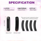 PATIKIL 4 Pcs Natural Stone, 36 x 10 mm Natural Curved Clear Quartz Stone Crystal Handmade Jade Flat Beads for DIY Crafting, Black Agate - color: Black Agate