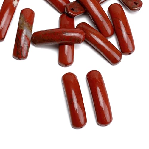 BEADIA Natural Curved Redstone Stone Beads 36x10mm 4pcs for DIY Bracelet Jewelry Making - color: Redstone