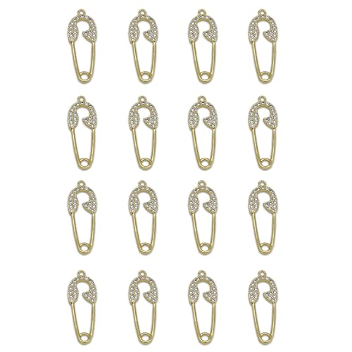 16-Pcs Crystal Jewelry Making Charms Silver Pendant Charm For Women Making Jewelry Crafts Rhinestone Charms - color: Pins