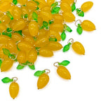 50pcs Glass Pendant Charms - Multicolor Theme Drops for Necklace Craft, Jewelry Making Supplies (Various Styles) - style: Mango