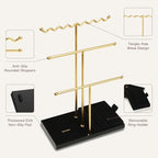 Jewelry Stand Holder Organizer, 3 Tier Bracelet Holder Display with Detachable Velvet Tray, Elegant Jewlery Tower for Display Bracelet, Necklace, Earrings, Rings (Black) - color: Black