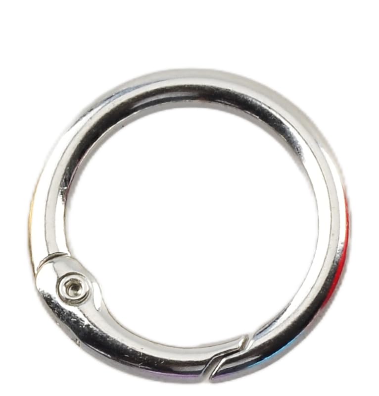 Carabiner Clip 48Pcs Silver Metal Key Ring Clip Circle Keychain Rings Bulk Spring O Ring Round Cute Carabiner Spring Snap Hook Key Chain Clips for DIY Keychain Bag Charm Handbag Purse Dog - color: Silver