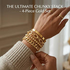 Gold Bracelets Set for Women Stack, Chunky Thick Bracelets Stack for Women Trendy, Simple Dainty Thin Gold Plated Cuff Stackable Bracelets With Beaded Cuban Paperclip Snake Rope Bangle Hand Chain Jewelry - style: Style 16-gold