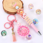 12Pcs Cute Dried Flower Pen Cap Beads for Beadable Pens Colorful Half-Hole Focal Beads for DIY Craft Bracelet Necklace Earrings Keychain Jewelry Making - color: Dried Flower