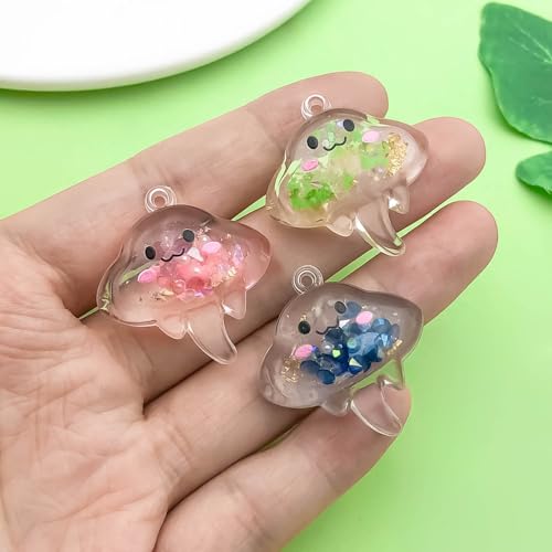 Sailanzi 14pcs Resin material ocean devil fish set Pendant Jewelry Making DIY Keychain Earrings Pendant Various Design Charms for Jewelry Making Bracelets Necklace (SN765) - color: SN765