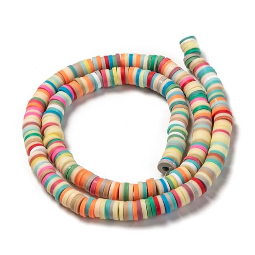 10 Strands 6mm Flat Disc Clay Beads Sandy Brown Flat Round Polymer Clay Spacer Beads Loose Handmade Bead for DIY Jewelry Necklace Bracelet Supplies - color: Sandy Brown, 6x0.5-1mm