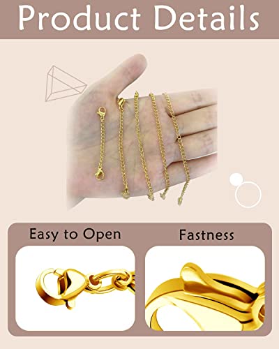OHINGLT Necklace Extender 10Pcs Chain Extenders for Necklaces Bracelet, 14K Gold and Silver Plated Stainless Steel Extension Chain for Women Jewelry Making - color: Necklace Extender 10Pcs Gold & Siver