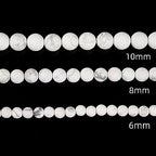 65Pcs Matte White Howlite 6mm Beads Natural Stone Round Gemstone Genuine Real Stone for DIY Bracelet Jewelry String Making - color: Matte White Howlite, size: 6mm