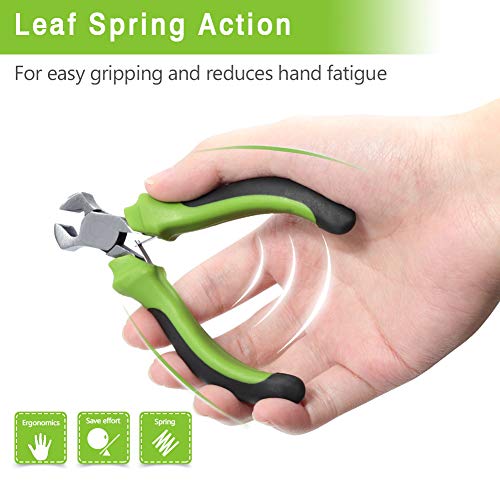 SPEEDWOX Mini End Nipper Pliers 4 Inches Precision End Cutters Small End Cutting Nippers Fine Pliers with Spring Wire Cutter for Guitar Strings Beading Jewellery Making Tool Shoes Repair Tool - style: End Nippers