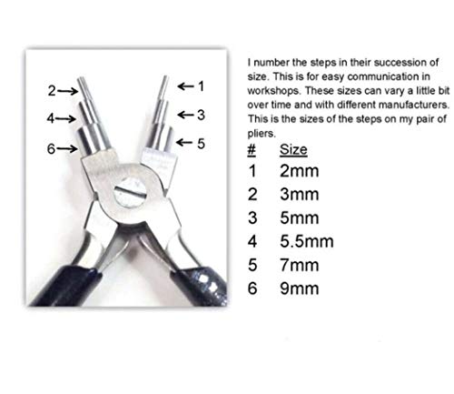Cynamed German Stainless- 6 in 1 Bail Making Pliers Wire Looping Forming Pliers with Non-Slip Comfort Grip Handle for 2mm to 9mm Loops and Jump Rings-Heavy Duty