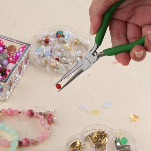 SPEEDWOX Mini Needle Nose Pliers Thin Serrated Jaw 4-1/2 Inches Small Long Nose Pliers Micro Precision Wire Looping Fine Chain Nose Plier Professional Jewelry Making Tool Beading Hobby Craft Supplies - style: Tapered Nose Pliers