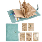Travel Jewelry Binder Organizer Ring Binders - Jewelry Boxes PU Leather Case with Zipper Velvet Jewelry Pouch Bags for Daily Use & Gifting - Mint Green - color: Flatpattern_mint Green