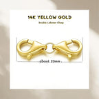 14K Yellow Gold Jewelry Clasp Necklace Extender, Double Lobster Clasp Bracelet Extension Connector for DIY Necklace Bracelet Anklet Jewelry Making, 14K Gold Double Spring Clasp (Style 5) - style: Style 5