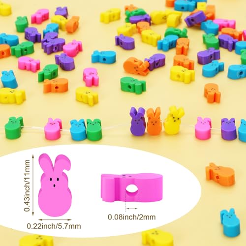 Easter Polymer Clay Beads, 300pcs Bunny Mixed Spacer Clay Beads for Spring Easter Jewelry Making DIY Bracelet Necklace Accessories Craft Party Supplies - color: Pink Blue Yellow Green Purple Orange