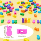 Easter Polymer Clay Beads, 300pcs Bunny Mixed Spacer Clay Beads for Spring Easter Jewelry Making DIY Bracelet Necklace Accessories Craft Party Supplies - color: Pink Blue Yellow Green Purple Orange