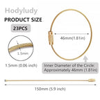 Keychain, 23 Pack of 5.9 Inches Coated Wire Keychain Cable 1.5mm Stainless Steel Loop Rings for Hanging Luggage Tag, Keyrings and ID Tag Keepers, Gold