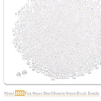 uxcell 2000 Pcs Glass Seed Beads Bulk, 1.5mm Mini Glass Bugle Beads for DIY Earrings, Necklaces, Bracelets, Jewelry Making, Clear - color: Clear, size: 1.5mm