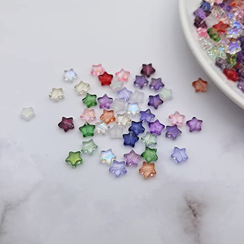 INSPIRELLE 100pcs Star Crystal Glass Spacer Beads for Jewelry Bracelet Necklace Making, 9.5mm - color: Stars