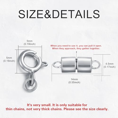 925 Sterling Silver Lobster Clasp for DIY Necklace Bracelet Jewelry Making, Double Spring Clasp with Closed Jump Rings, Necklace Extender Clasp Connector Bracelet Extension (Style 17) - style: Style 17