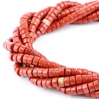 Natural Red Jasper Heishi Spacer Beads Loose Semi Precious Flat Round Gemstone Disc Shape Stone for Beading Jewelry Making 4x2mm 15.5" - color: Red Jasper